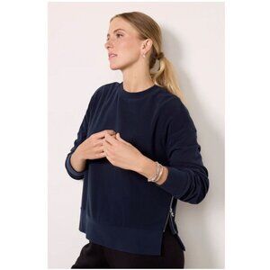 NWT Evereve Varley Horton Side Zip Midlayer Sweatshirt Top Size Medium Sapphire